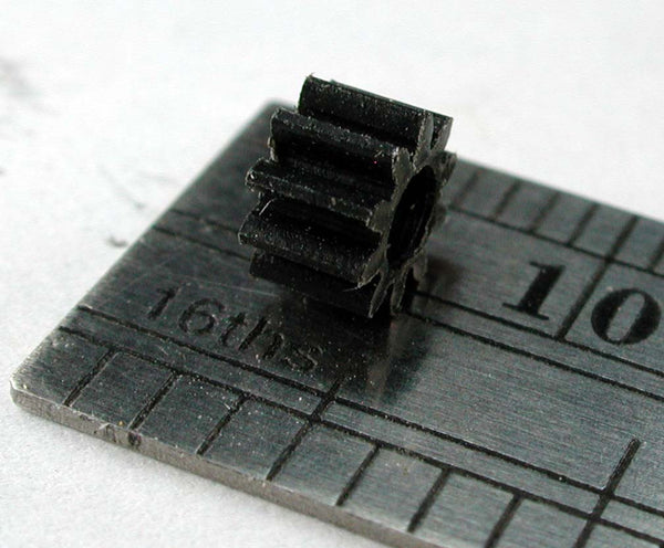 Spur Gear, 0.4mod x 10 Teeth x 4.8mm OD x 0.118" Face x 2.4mm Bore, Delrin