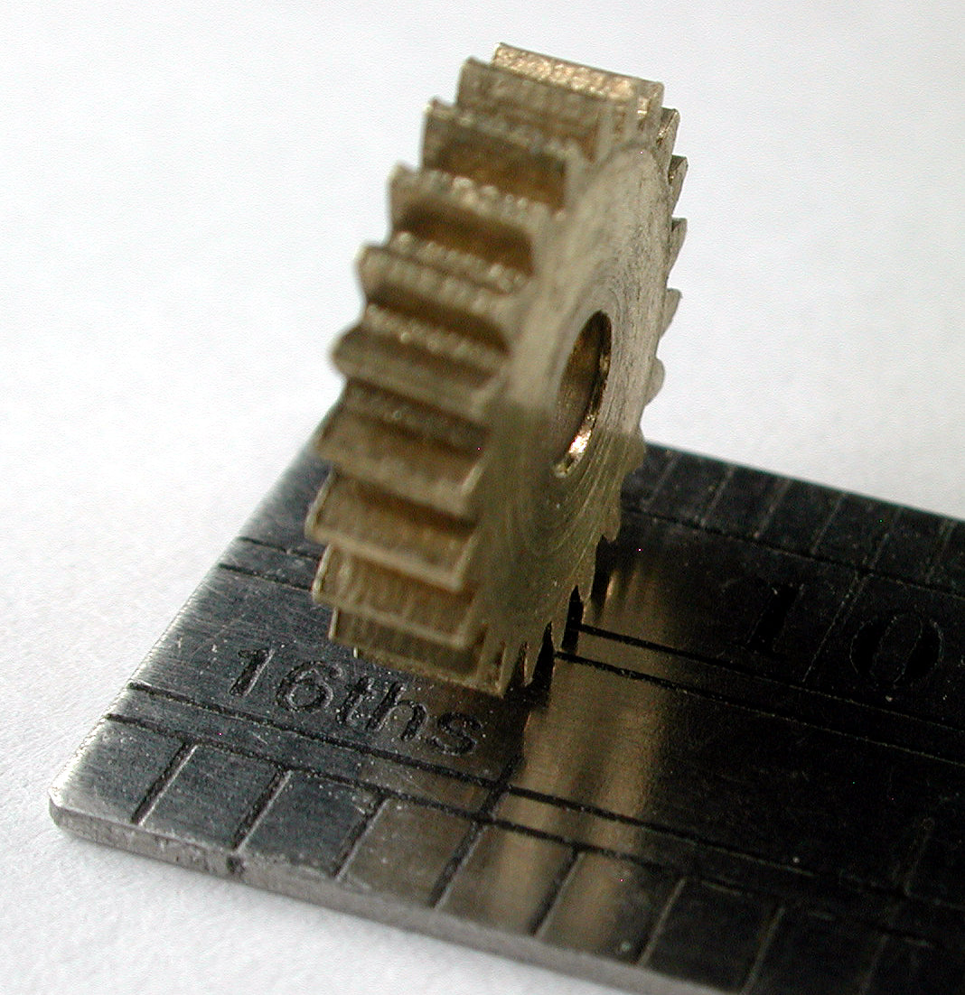 Worm Gear, 0.4mod x 22 Teeth x 9.6mm OD x 0.095" Face x 2.4mm Bore, Brass
