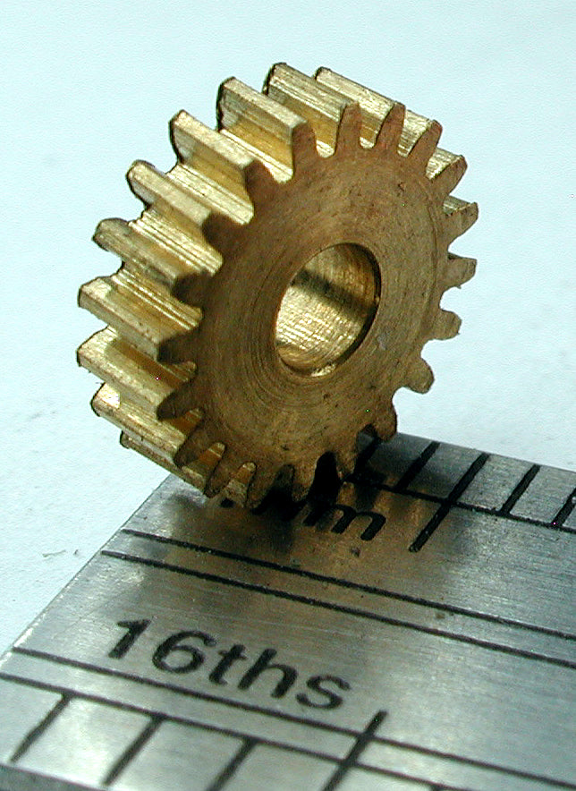 Worm Gear, 72DP x 20 Teeth x 7.8mm OD x 0.085" Face x 3/32" Bore, Brass