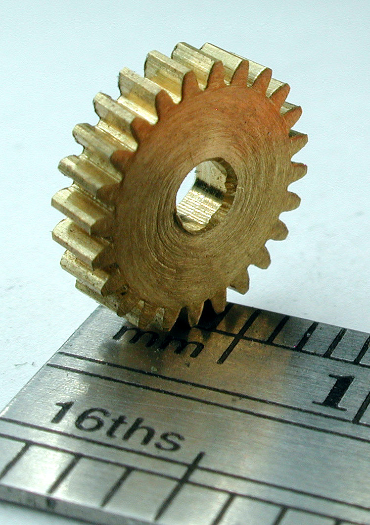 Worm Gear, 72DP x 24 Teeth x 9.2mm OD x 0.085" Face x 3/32" Bore, Brass