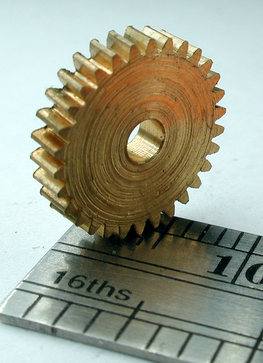 Worm Gear, 72DP x 30 Teeth x 11.3mm OD x 0.085" Face x 3/32" Bore, Brass