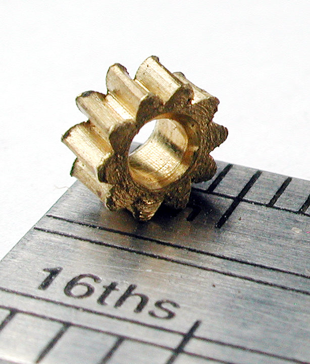 Worm Gear, 72DP x 10 Teeth x 4.5mm OD x 0.085" Face x 2.0mm Bore, Brass