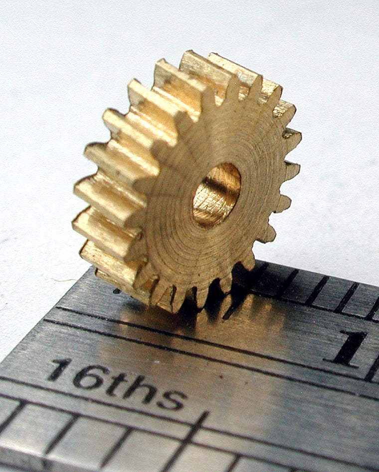 Worm Gear, 72DP x 20 Teeth x 7.8mm OD x 0.085" Face x 2.0mm Bore, Brass
