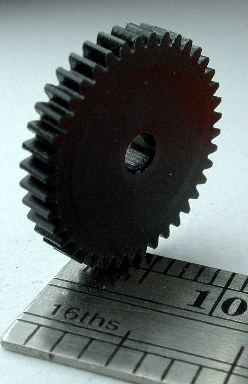 Worm Gear, 72DP x 40 Teeth x 14.8mm OD x 0.085" Face x 3/32" Bore, Delrin