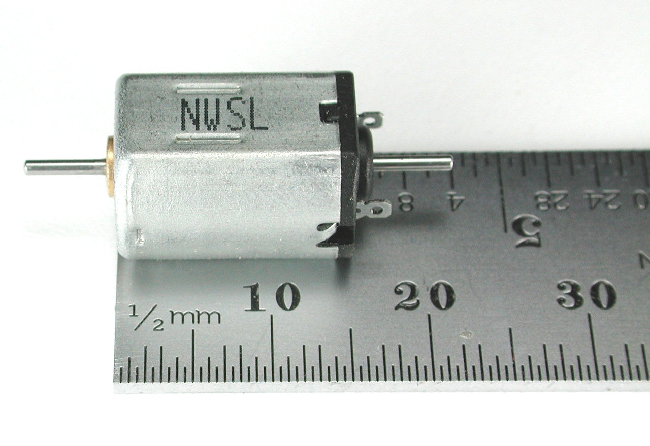 Motor, Flat Can, DOUBLE shaft 1.0mm x 8mm, 3-pole, 12V DC, 12K RPM