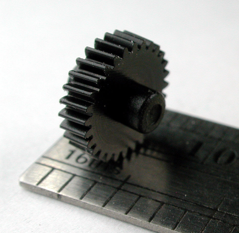 Reverse Worm Gear, 0.3mod x 28 Teeth x 0.330" OD, No Bore, Double Hubbed (139-6 V2 only)