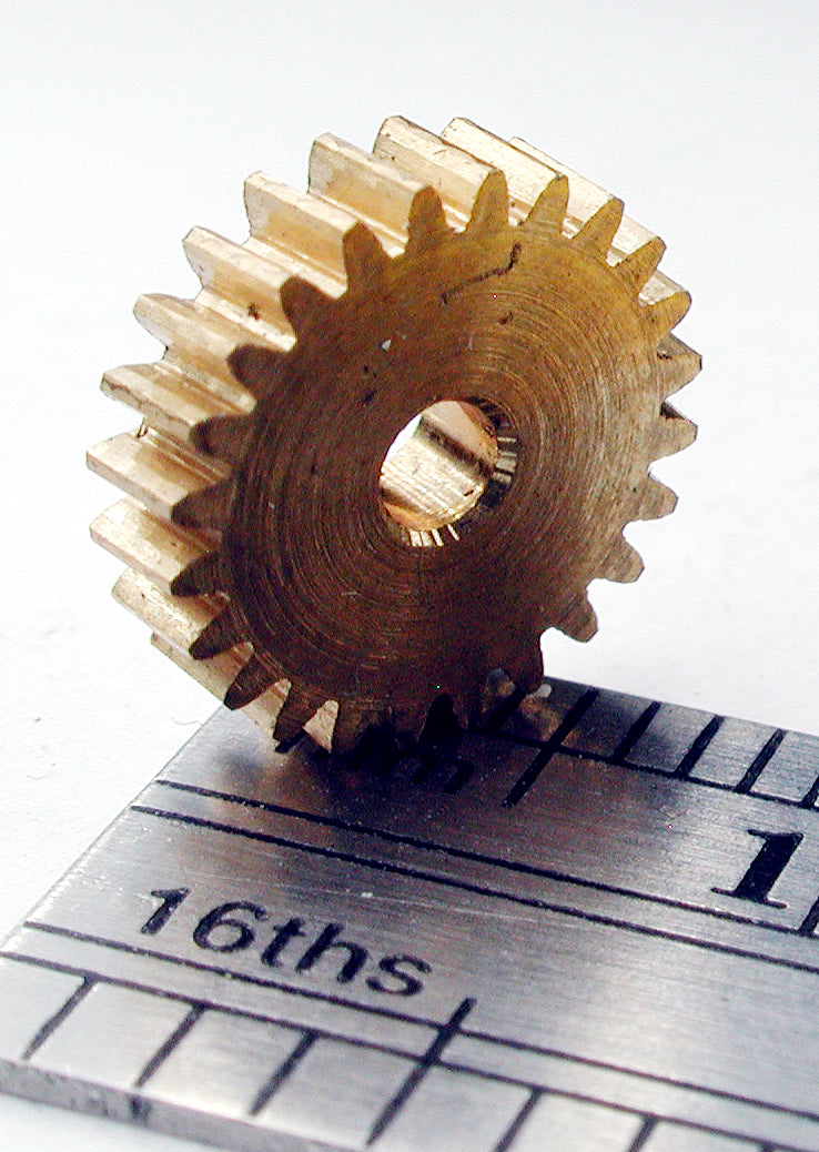 Reverse Worm Gear, 72DP x 24 Teeth x 9.2mm OD x 0.085" Face x 2.0mm Bore, Brass