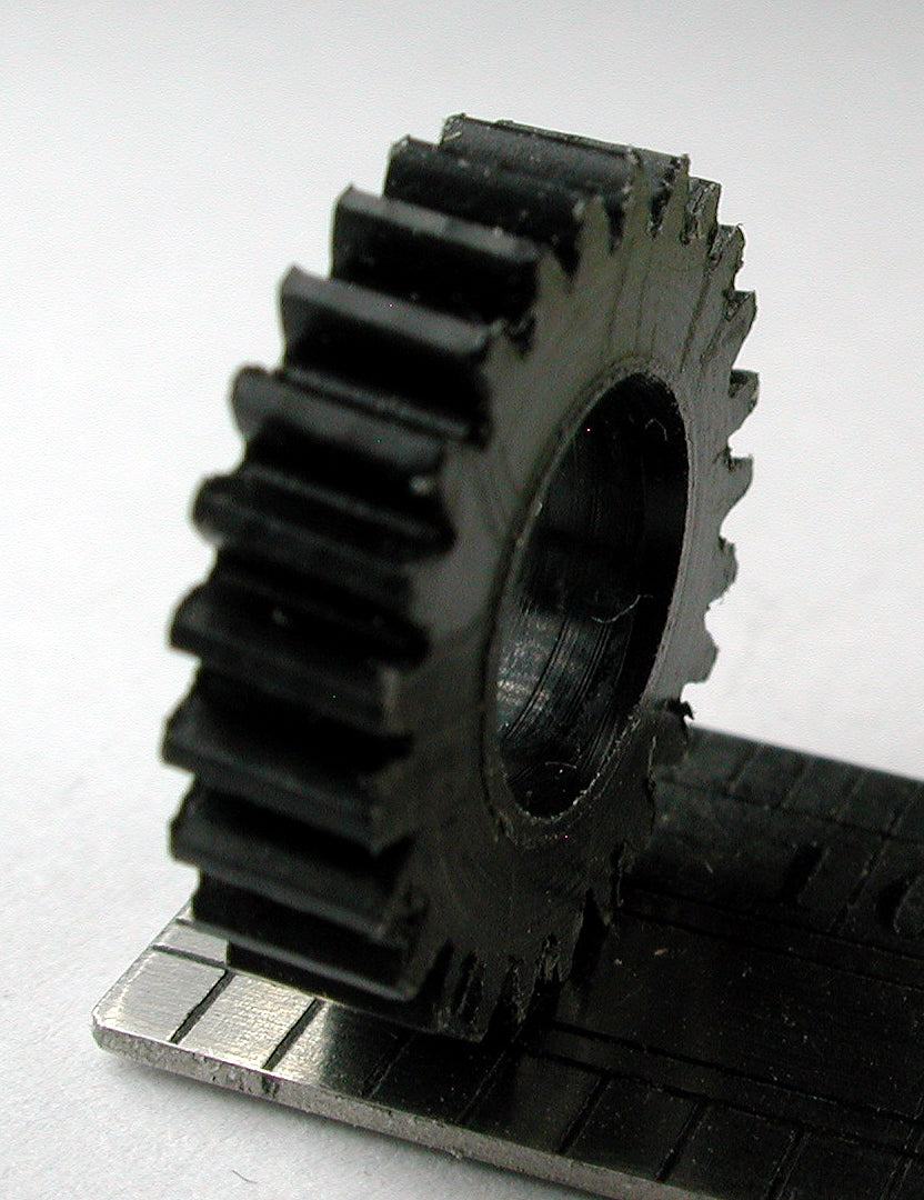 Worm Gear, 0.5mod x 25 Teeth x 13.5mm OD x 0.134" Face x 1/4" Bore, Delrin