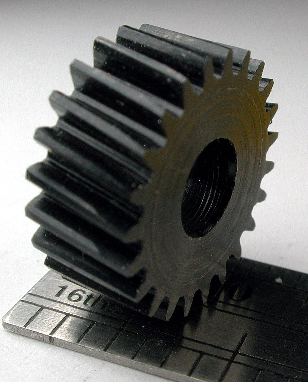 Worm Gear, 2 Lead, 0.6mod x 23 Teeth x 8.0mm OD x 5.0mm Bore, Delrin