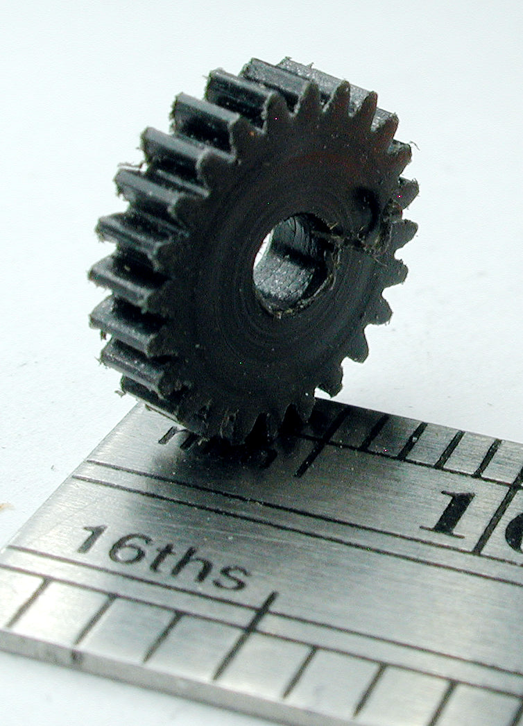 Spur Gear, 72DP x 24 Teeth x 9.2mm OD x 0.085" Face x 3/32" Bore, Delrin