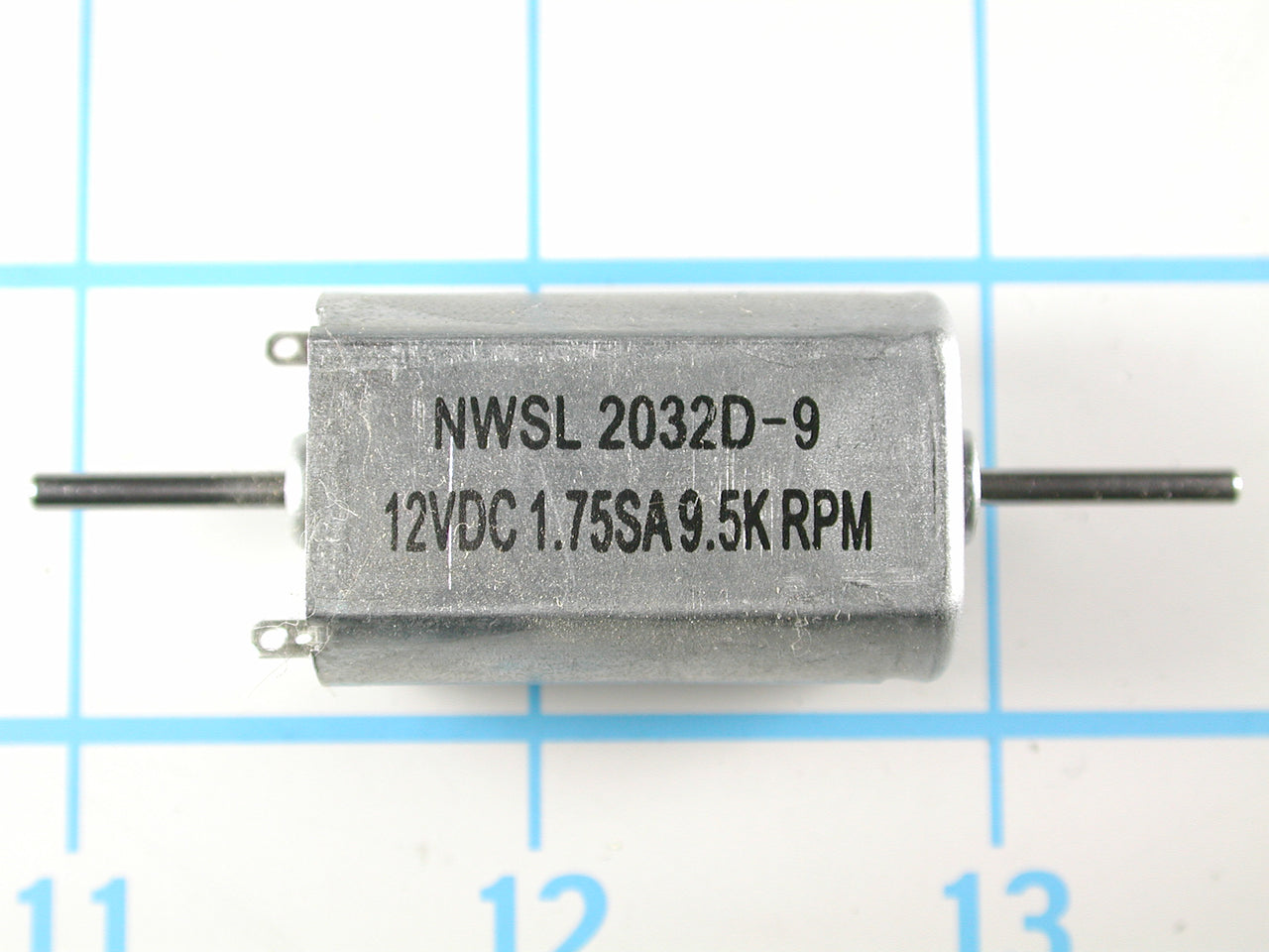 Motor, Flat Can, DOUBLE shaft 2.0mm x 14mm, 12V DC, 9.5K RPM, Stall: 1.75 A