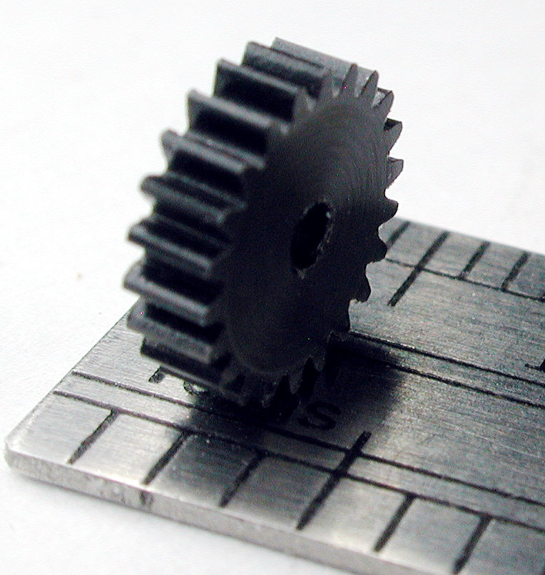 Worm Gear, 0.3mod x 22 Teeth x 7.2mm OD x 1.7mm Bore, Delrin