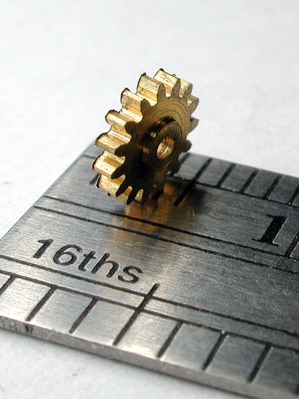 Spur Gear, 0.3mod x 15 Teeth x 5.15mm OD x 0.039" Face x 1.0mm Bore