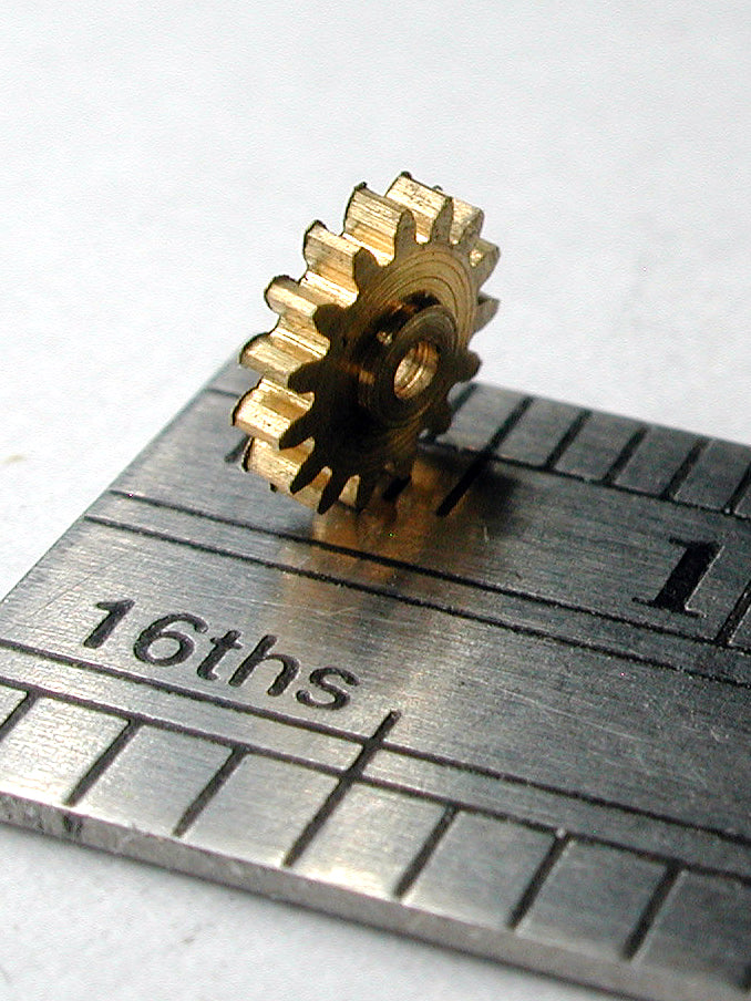 Spur Gear, 0.3mod x 15 Teeth x 5.15mm OD x 0.039" Face x 1.0mm Bore