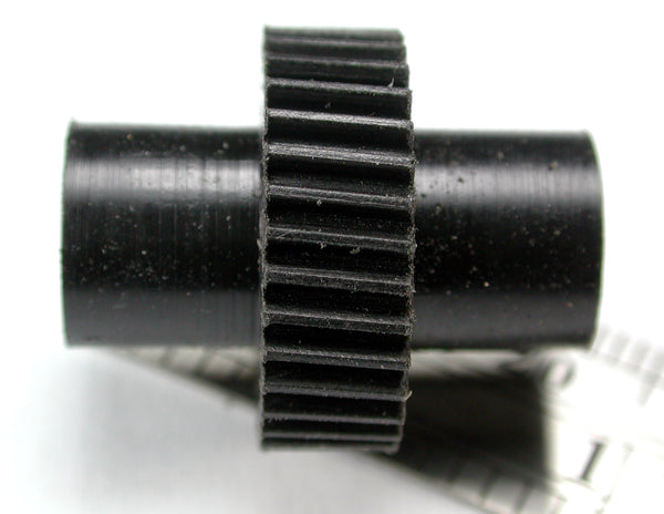 Worm Gear, 0.5mod x 34 Teeth x 17.8mm OD x 0.232" Face x 6.0mm Bore, Delrin, Hubbed