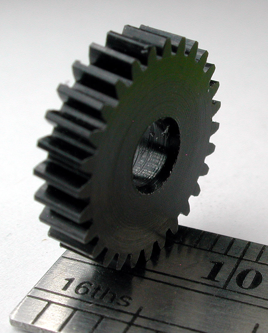 Worm Gear, 0.45mod x 28 Teeth x 13.4mm OD x 0.118" Face x 4.0mm Bore, Delrin