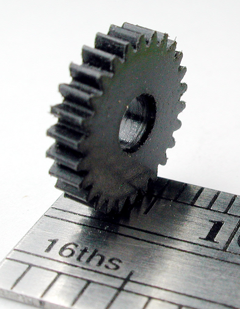 Worm Gear, 0.35mod x 26 Teeth x 9.8 OD x 0.079" Face x 3.0mm Bore, Delrin