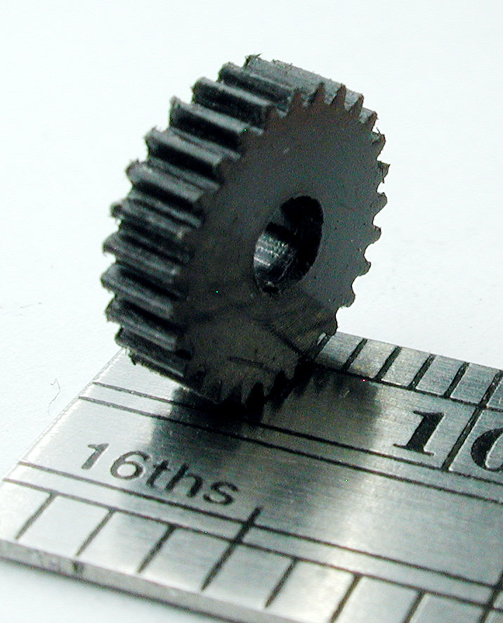 Spur Gear, 0.3mod x 27 Teeth x 8.8mm OD x 0.098" Face x 2.4mm Bore, Delrin