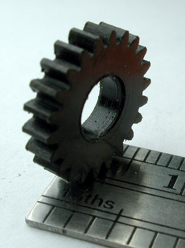 Spur Gear, 0.5mod x 22 Teeth x 11.9mm OD x 0.098" Face x 5.0mm Bore, Delrin