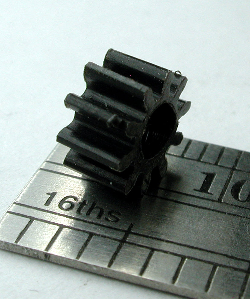 Reverse Worm Gear, 0.6mod x 10 Teeth x 7.6mm OD x 0.154" Face x 3.0mm Bore, Delrin