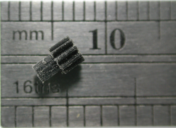 Reverse Worm Gear, 0.25mod x 9 Teeth x 2.75mm OD x 0.108" Face x 1.0mm Bore, Delrin, Hubbed