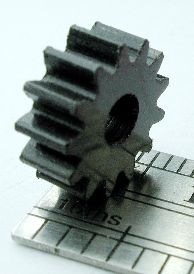 Spur Gear, 36DP x 13 Teeth x 10.34mm OD x 1/8" Bore, Delrin