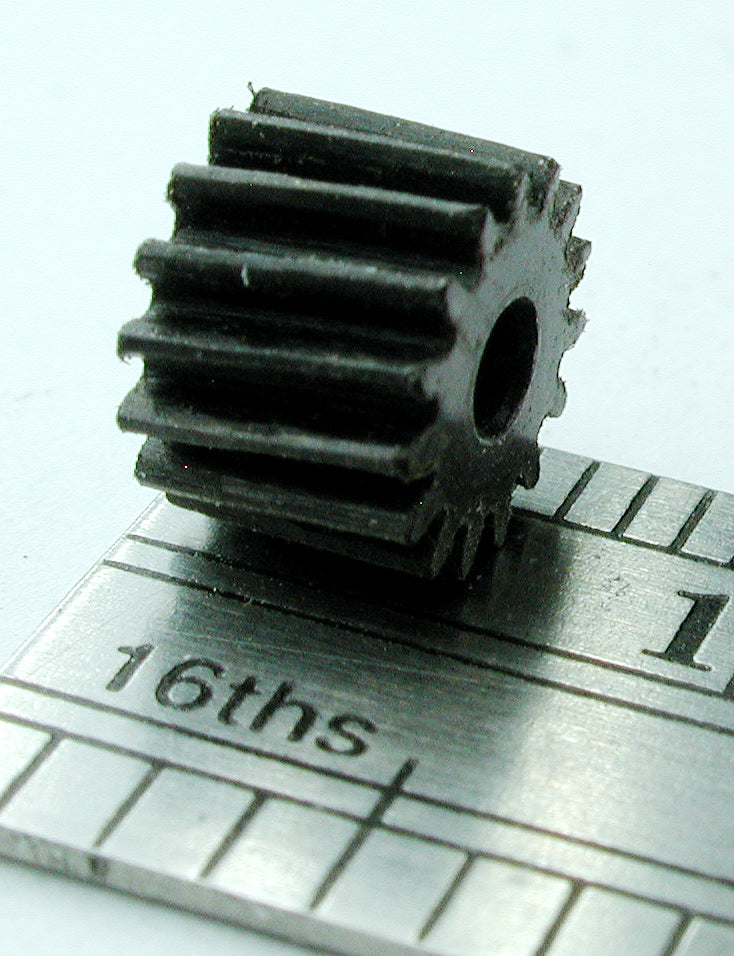 Reverse Worm Gear, 2 Lead, 0.4mod x 15 Teeth x 0.190" Face x 2.0mm Bore, Delrin