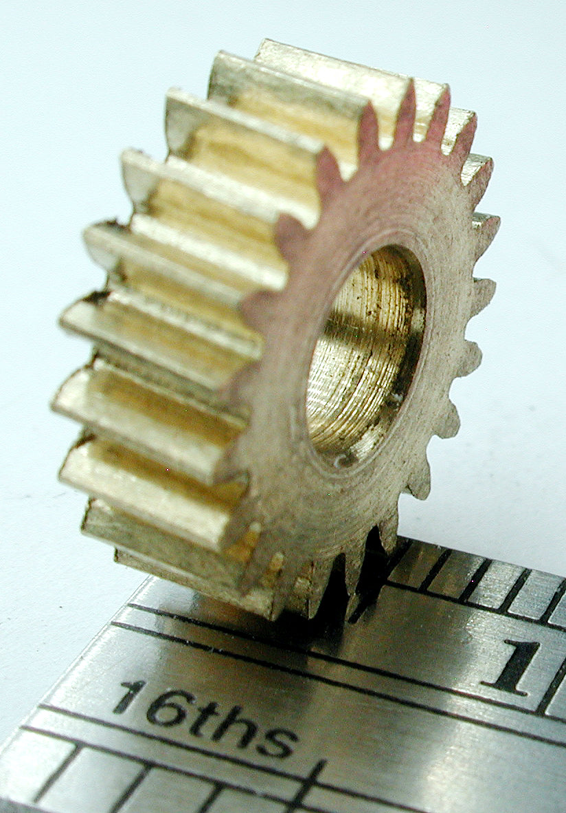 Worm Gear, 2 Lead, 48DP x 21 Teeth x 12.1mm OD x 0.157" Face x 3/16" Bore, Brass