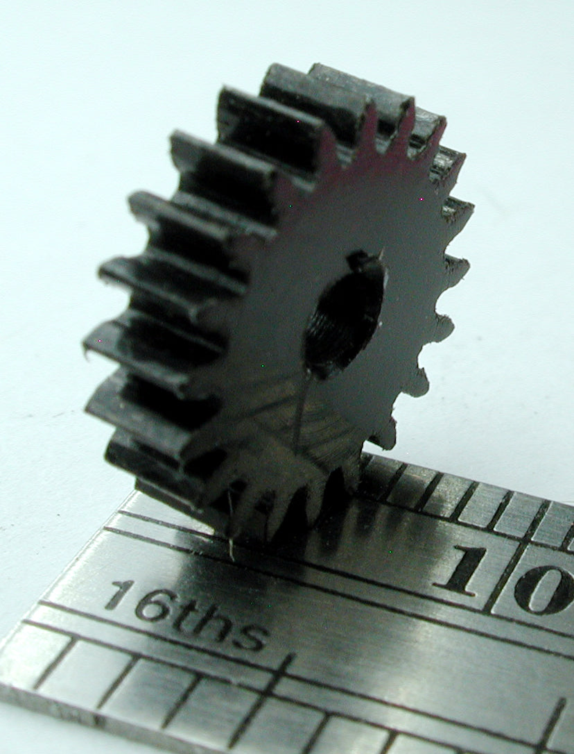 Spur Gear, 48DP, 20 Teeth x 11.6mm OD x 0.120" Face x 3/32" Bore, Delrin