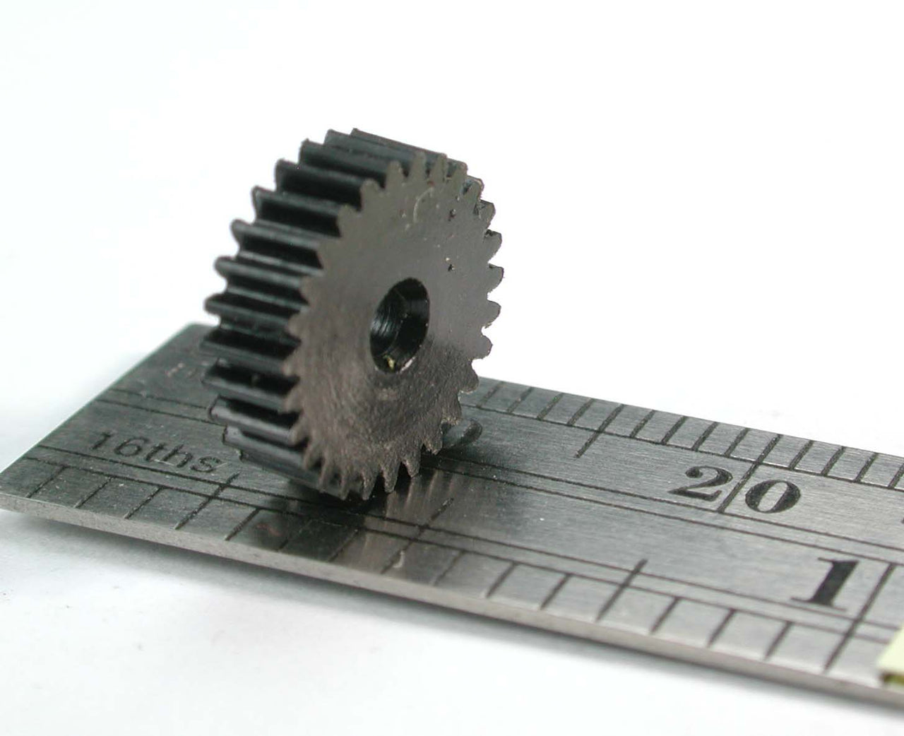 Reverse Worm Gear, 0.35mod x 27 Teeth x 10.0mm OD x 0.118" Face x 2.0mm Bore, Delrin