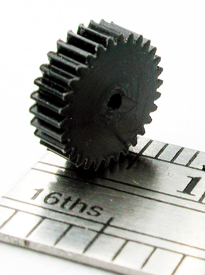 Spur Gear, 0.25mod x 30 Teeth x 8.0mm OD x 0.096" Face, 1.0mm Bore, Delrin