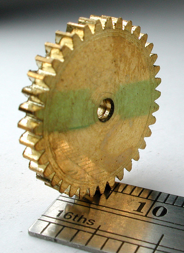 Spur Gear, 0.5mod x 36 Teeth x 19.2mm x 0.099" Face x 2.0mm Bore, Brass