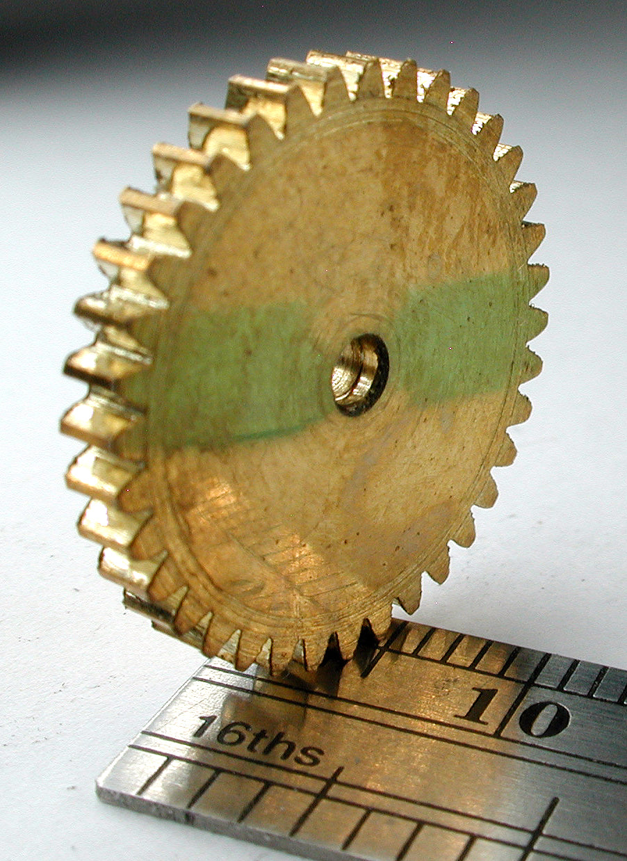 Spur Gear, 0.5mod x 36 Teeth x 19.2mm x 0.099" Face x 2.0mm Bore, Brass