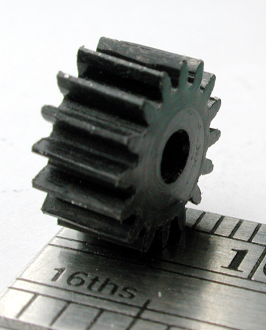 Worm Gear, 48DP x 16 Teeth x 9.48mm OD x 0.187" Face x 2.4mm Bore, Delrin