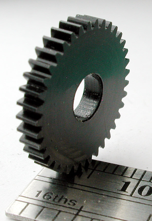 Worm Gear, 0.4mod x 37 Teeth x 15.6mm x 0.091" Face x 5.0mm Bore, Delrin