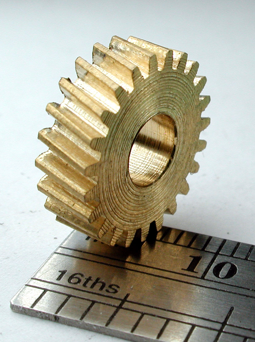 Worm Gear, 6 Lead, 48DP x 23 Teeth x 13.24mm OD x 0.157" Face x 4.8mm Bore, Brass