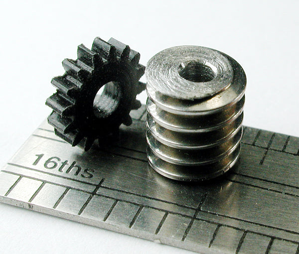 Worm Gear, 0.4mod x 16 Teeth x 7.0mm OD x 2.25mm Bore, Delrin