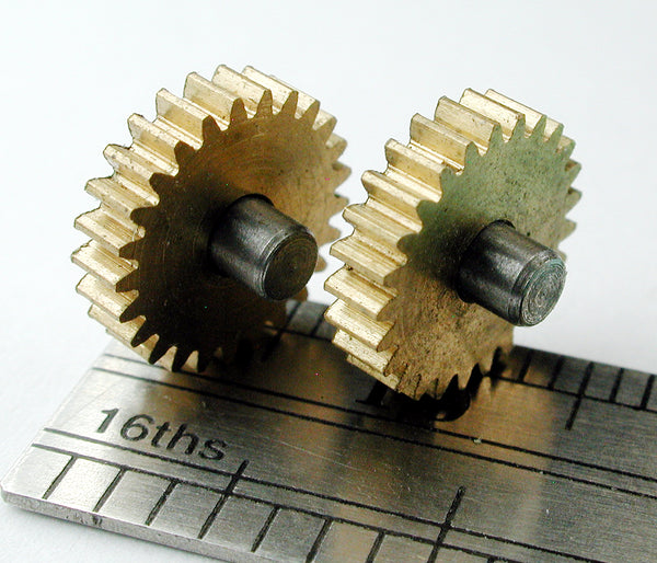 Spur Gear, 0.35mod x 25 Teeth x 9.4 OD x 0.087" Face x 2.5mm Bore, Brass (2/pkg)