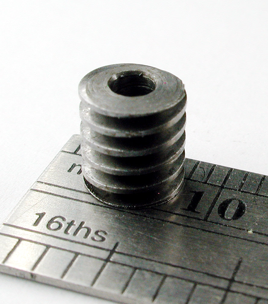 Worm, Steel, RH, 0.4mod, 2.5mm bore x 5.8mm OD x 0.245" L