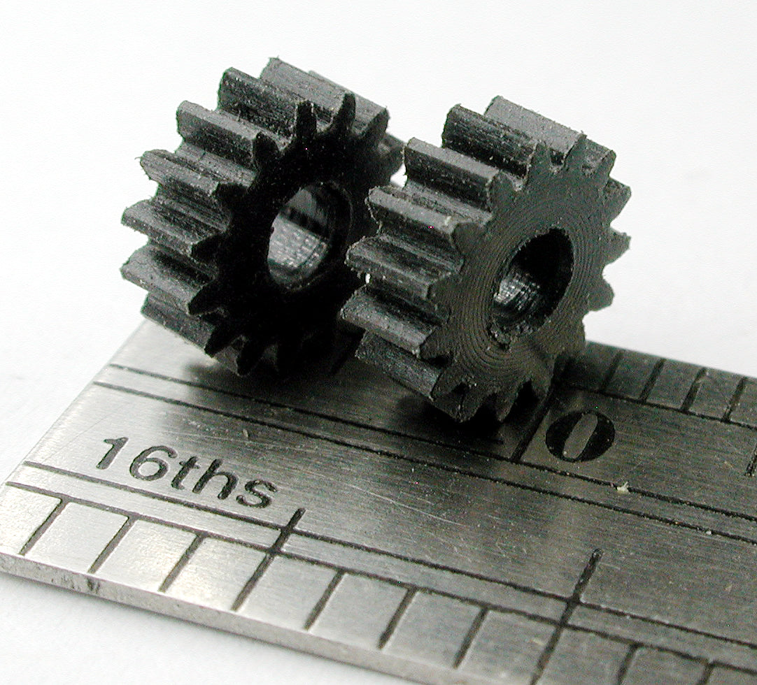 Reverse Worm Gear, 0.4mod x 15 Teeth x 6.8mm OD x 0.095" Face x 2.4mm Bore (2/pkg)