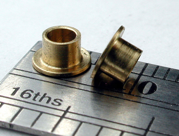 Bearing, Flanged, 2.35mm ID x 1/8" OD x 0.104" L, Brass (2/pkg)