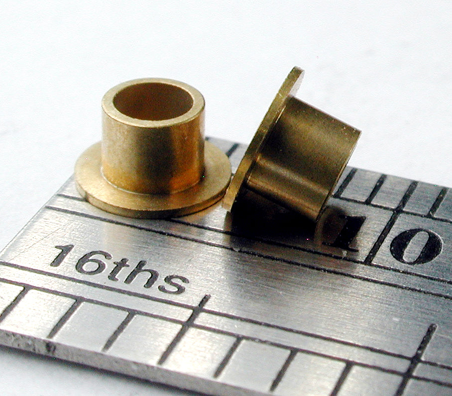 Bearing, Flanged, 3/32" ID x 1/8" OD, Brass (8/pkg)