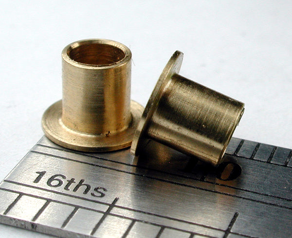 Bearing, Flanged, 1/8" ID x 4.0mm OD x 0.185" L, Brass (8/pkg)