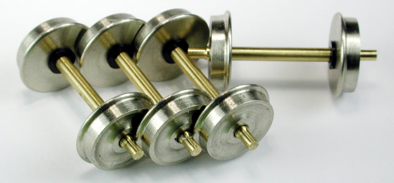 HO Scale Wheelset, 36"/110, 2.0mm x 1.025" Shouldered Axle (4/pkg)
