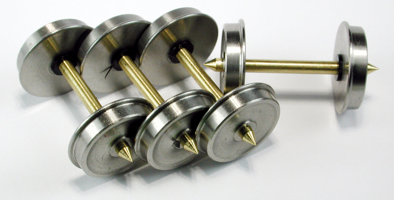 HO Scale Wheelset, 42"/110, 2.0mm x 1.015" Pointed Axle (4/pkg)
