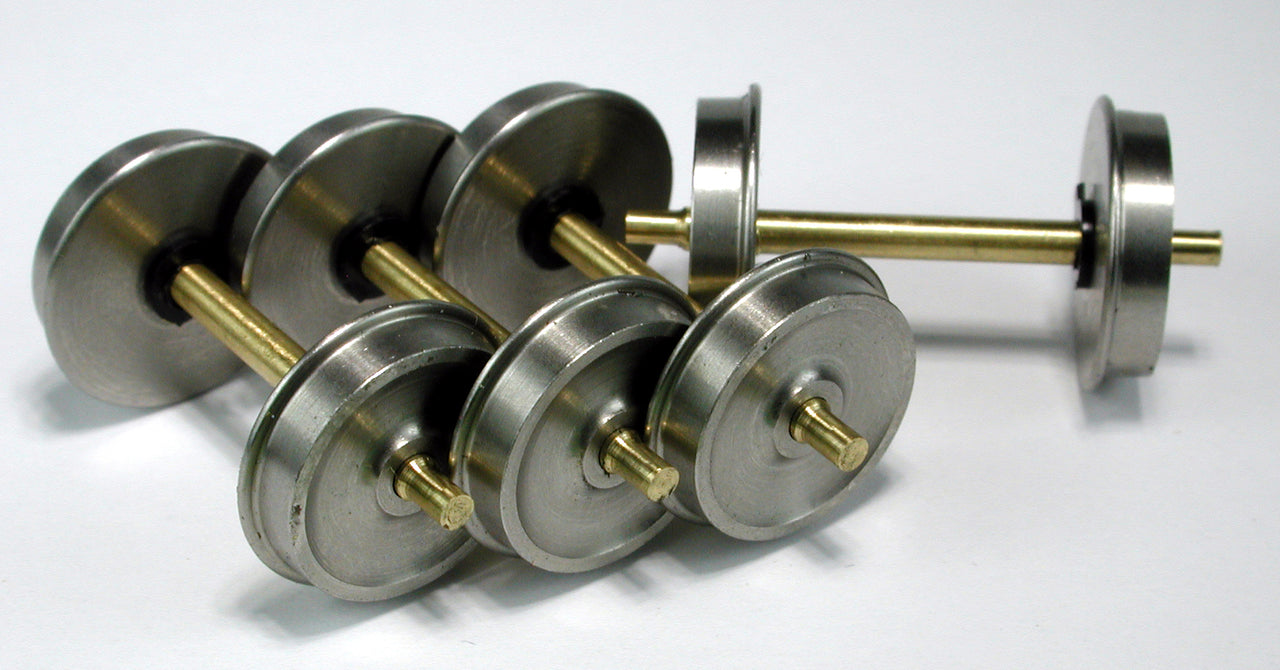 HO Scale Wheelset, 40"/110, 2.0mm x 1.025" Shouldered Axle (4/pkg)