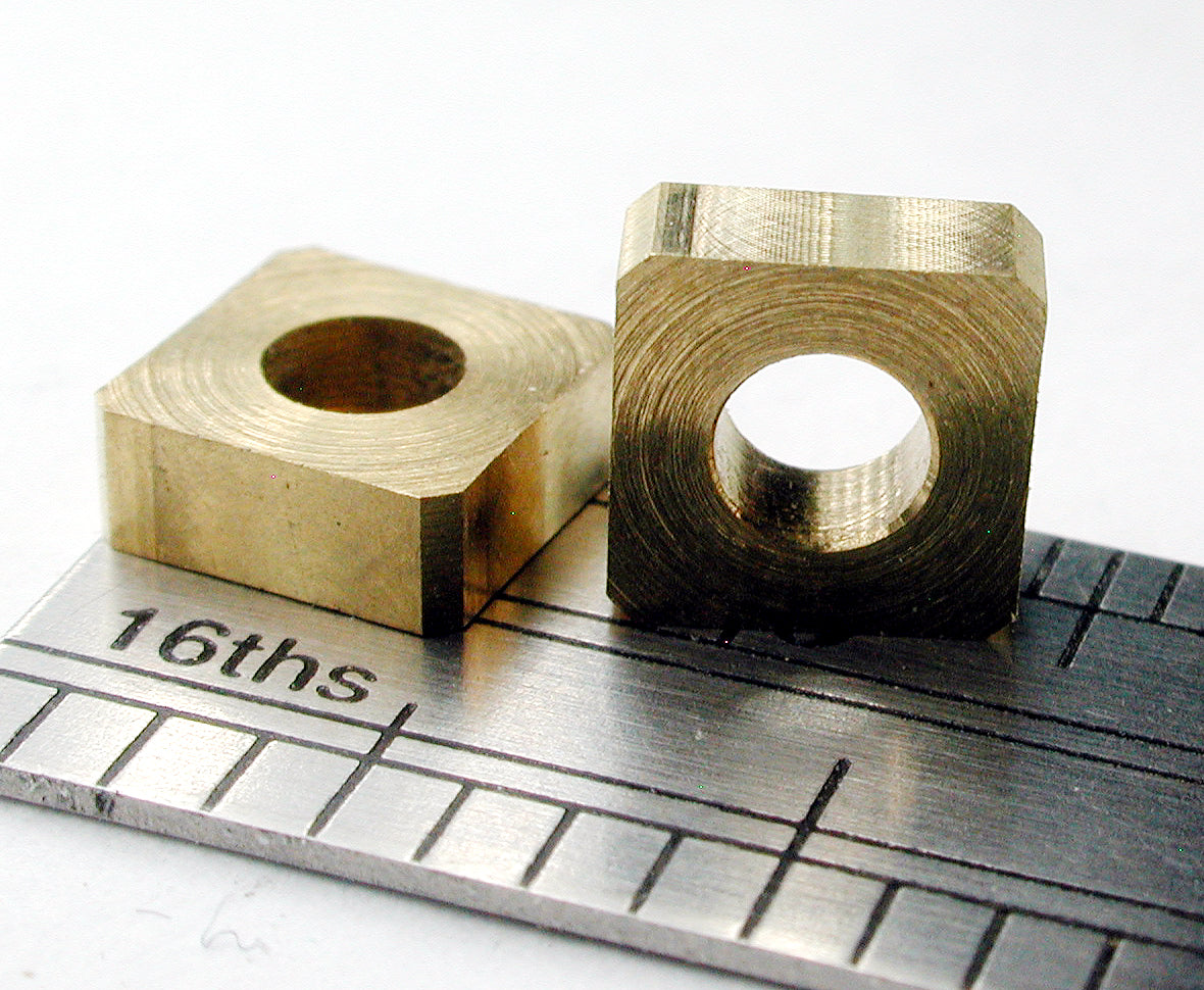 Bearing, Square, 1/8" ID x 0.250" OD x 0.095" L, Brass (2/pkg)