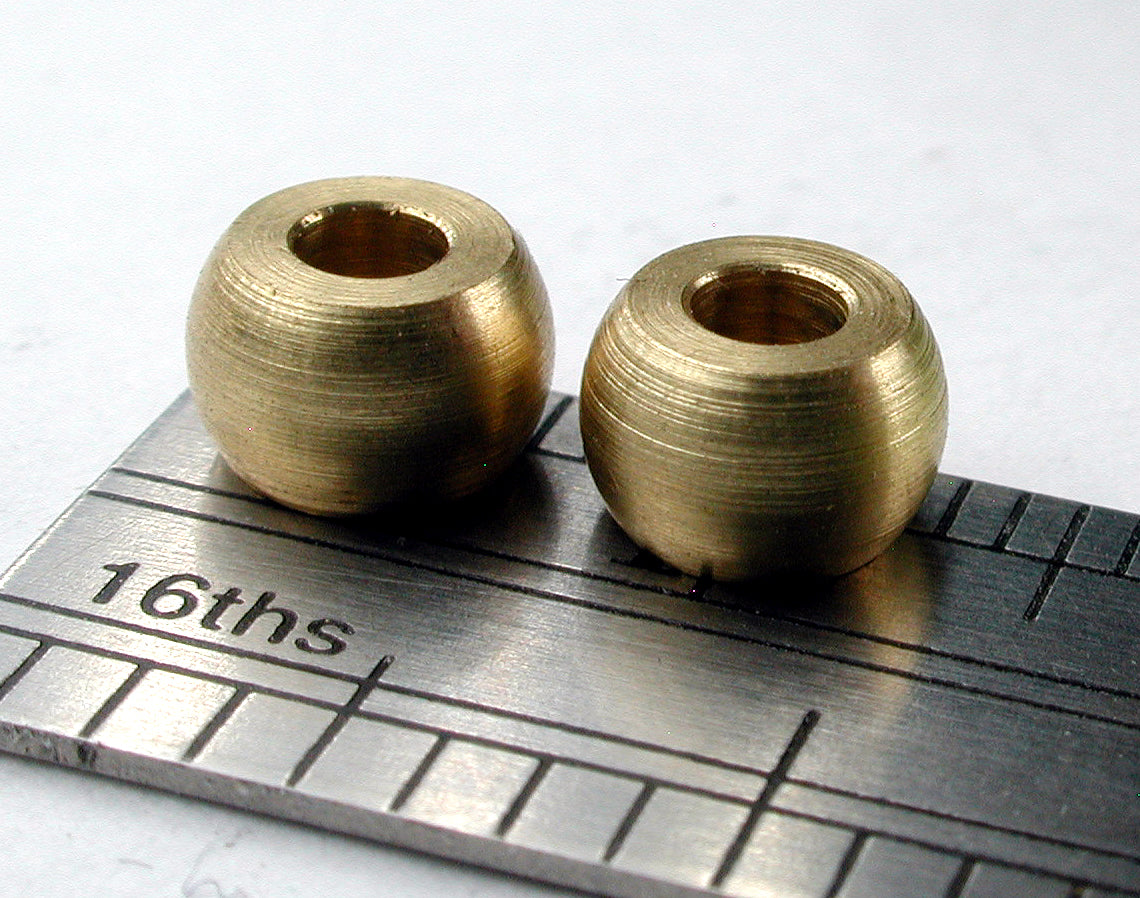 Bearing, Spherical, 3/32" ID x 0.230" OD x 0.154" L, Brass (2/pkg)