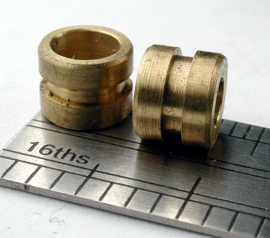 Bearing, Flanged, Double, 4.5mm ID x 0.246" OD x 0.195" L, Brass (2/pkg)