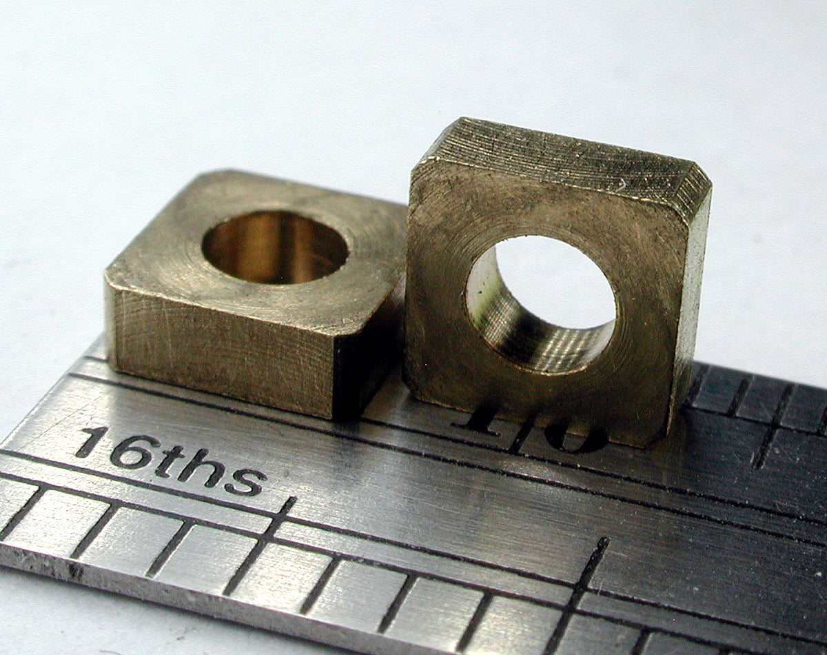 Bearing, Square, 1/8" ID x 0.236" OD x 0.083" L, Brass (2/pkg)